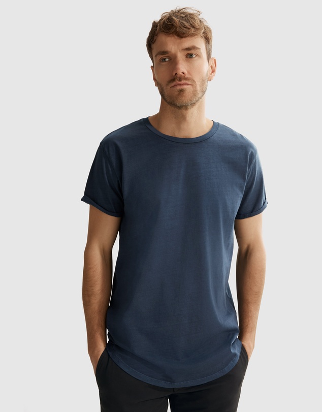 Country Road Short Sleeve Longline Garment Dyed T-Shirt