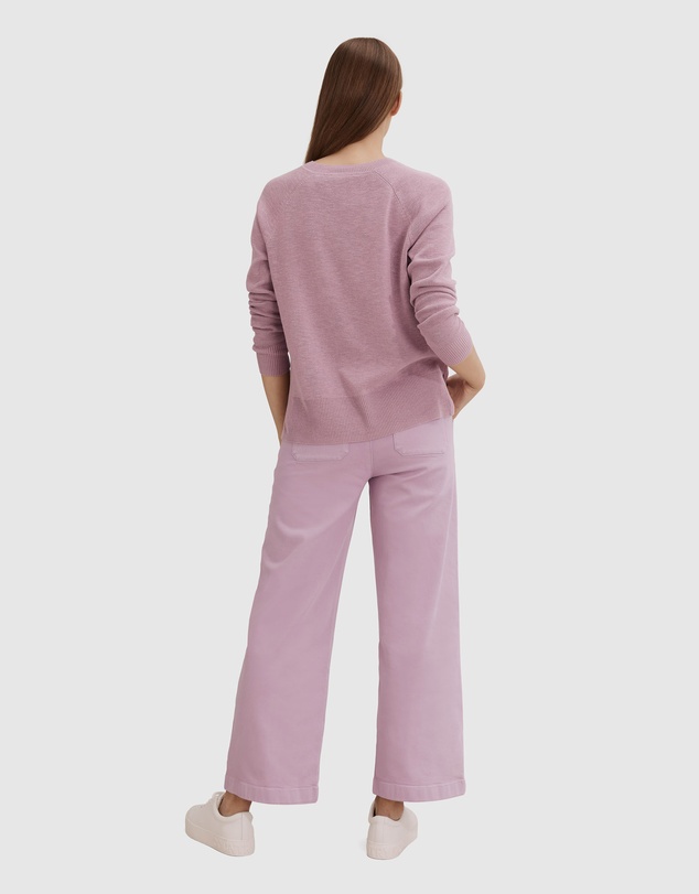 Country Road Cotton Linen V-neck Knit