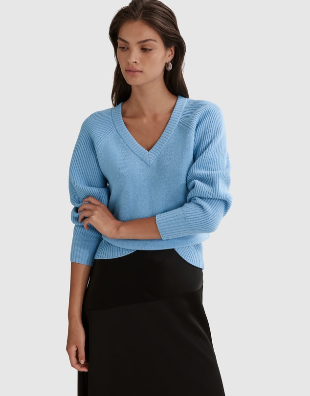 Country Road Spliced Rib Sleeve Knit