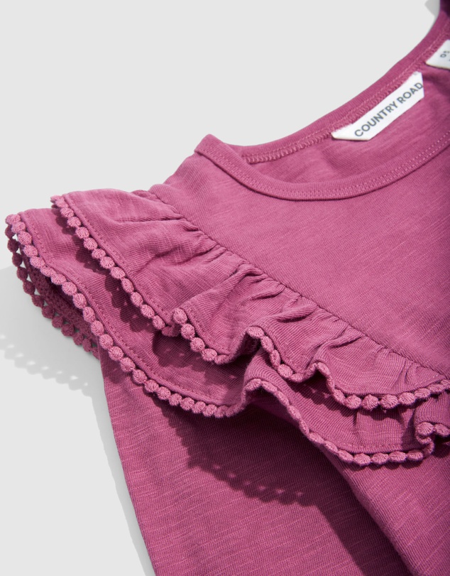 Country Road Organically Grown Cotton Slub Frill T-Shirt