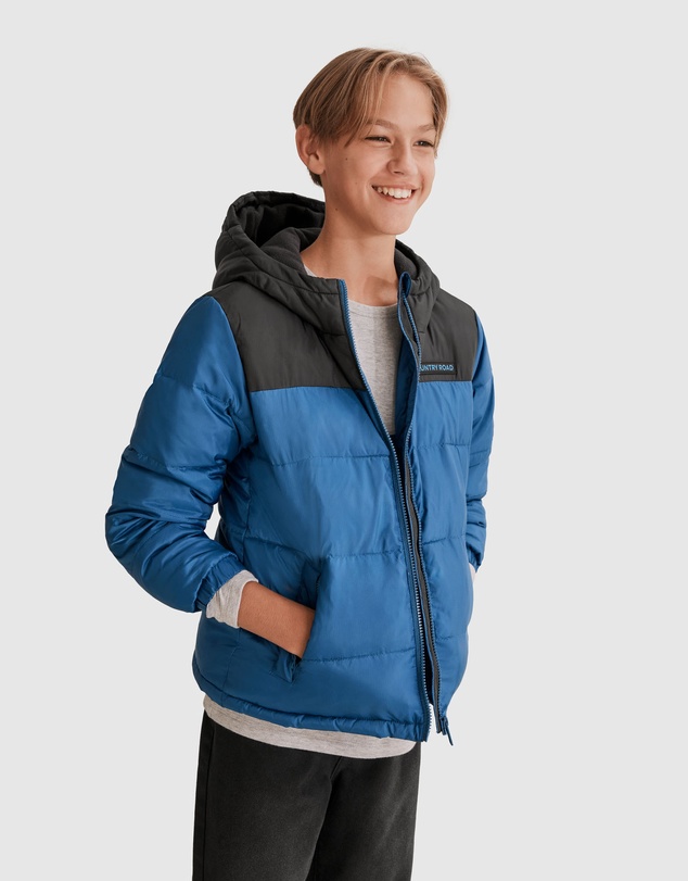 Country Road Teen Recycled Polyester Spliced Puffer Jacket