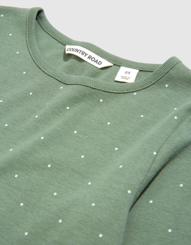 Country Road Organically Grown Cotton Pin Dot Rib T-Shirt