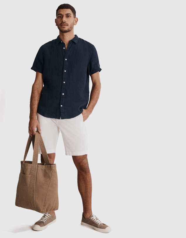 Country Road Short Sleeve Regular Fit Organically Grown Linen Shirt