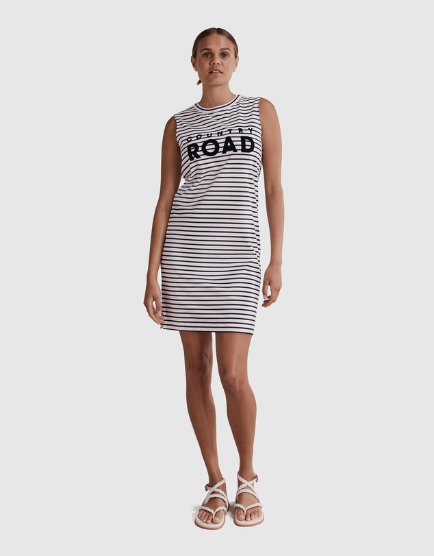 Country Road Verified Australian Cotton Stripe Modern Tank Dress