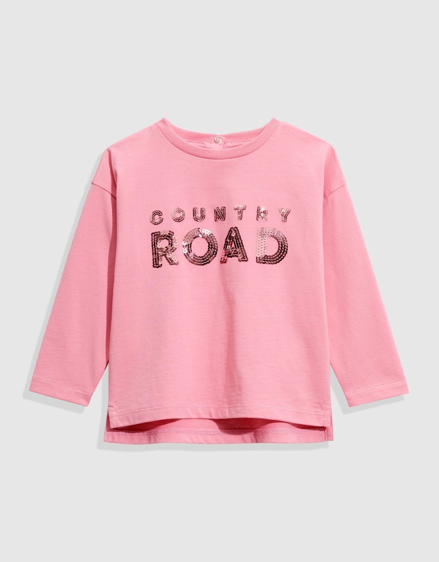 Country Road Organically Grown Cotton Logo Sequin T-Shirt