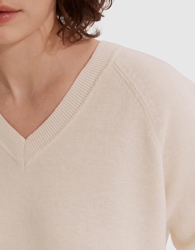 Country Road Cotton Linen V-neck Knit