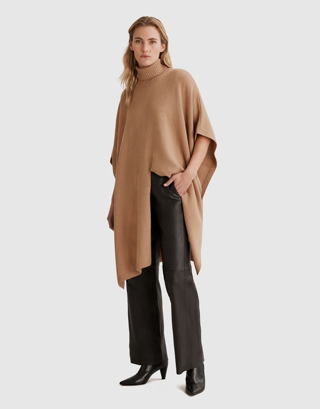 Country Road High Neck Poncho
