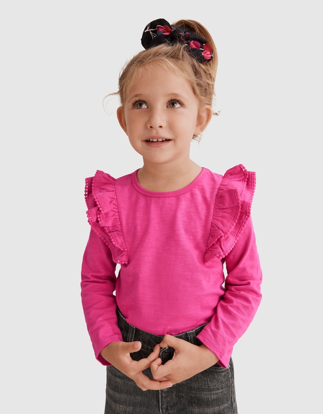 Country Road Organically Grown Cotton Slub Frill T-Shirt