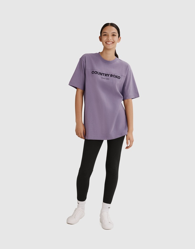 Country Road Teen Recycled Cotton Short Sleeve Logo Longline T-Shirt