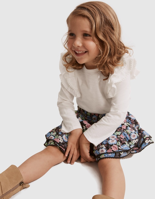 Country Road Organically Grown Cotton Slub Frill T-Shirt