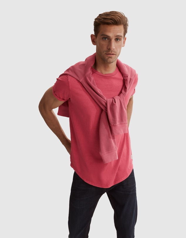 Country Road Short Sleeve Longline Garment Dyed T-Shirt