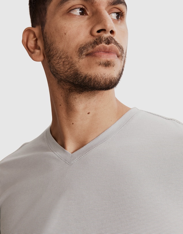 Country Road Micro Stripe Pima V-neck T-Shirt