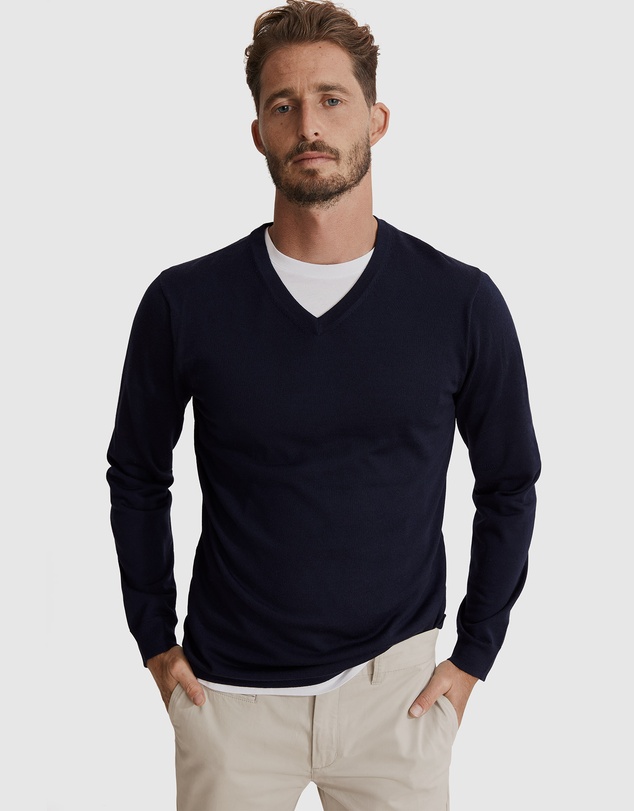 Country Road Verified Australian Merino V-neck Knit