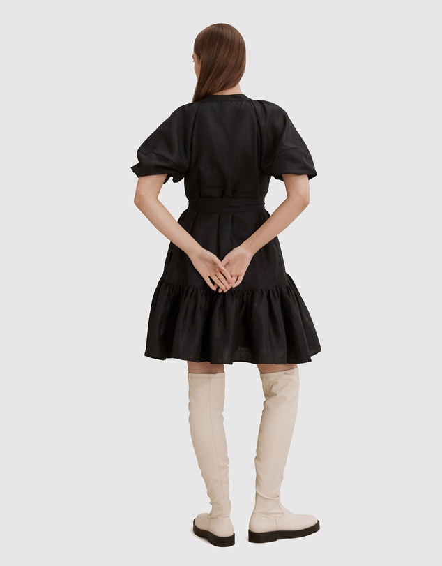 Country Road Puff Sleeve Mini Dress