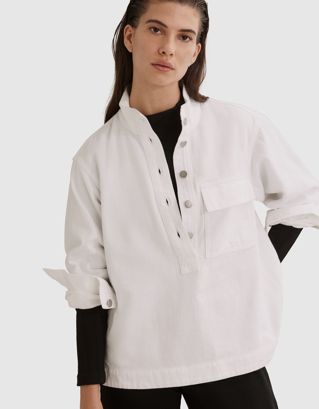 Country Road Australian Cotton High Collar Denim Shirt