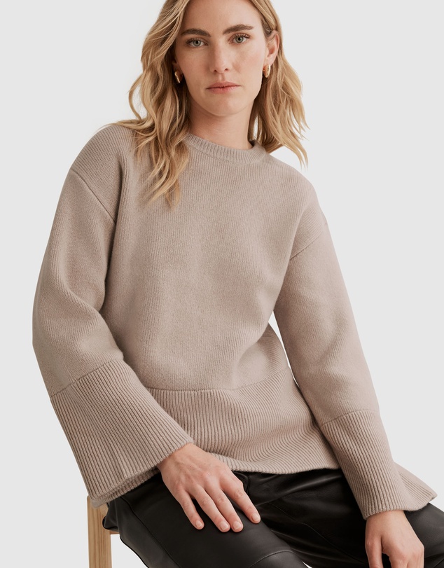 Country Road Crew Neck Rib Detail Knit