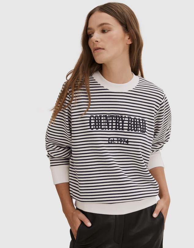 Country Road Verified Australian Cotton Stripe Heritage Sweat