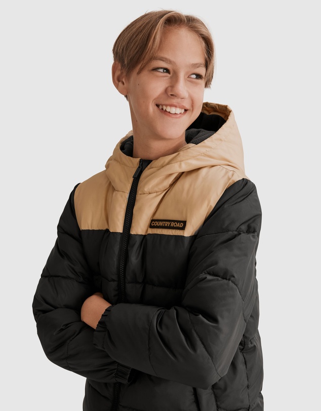 Country Road Teen Recycled Polyester Spliced Puffer Jacket