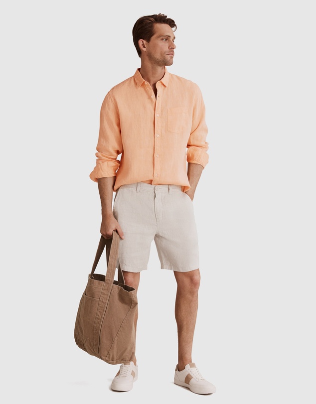 Country Road Organically Grown Linen Button Front Short