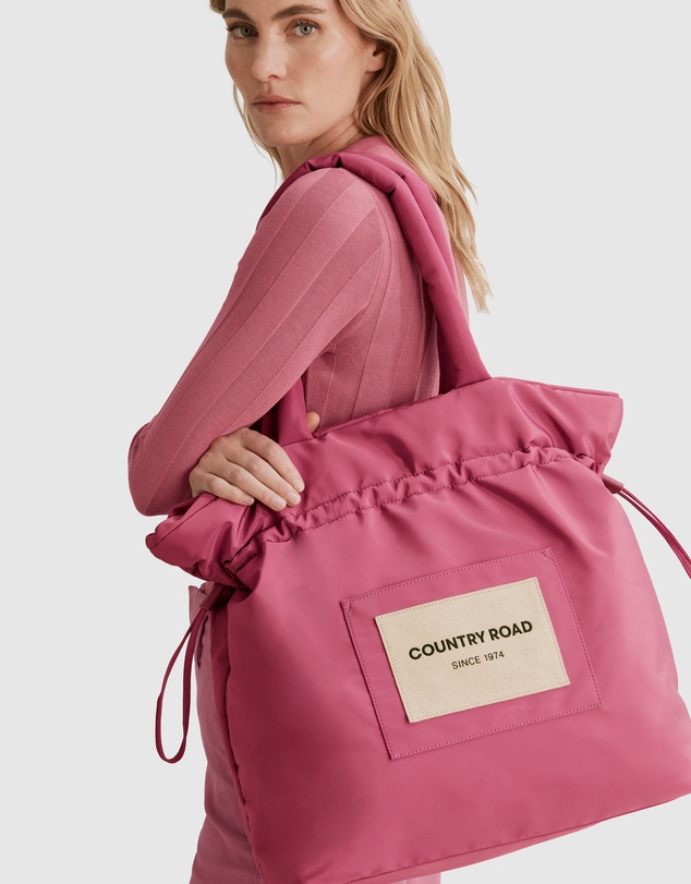 Country Road Recycled Polyester Puffer Patch Drawstring Shopper