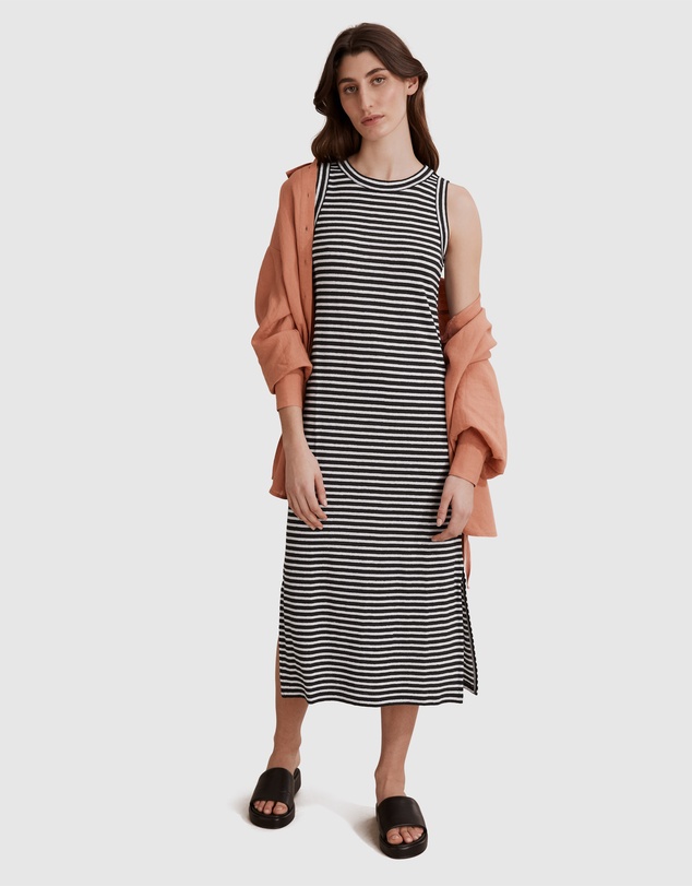 Country Road Stripe Linen Jersey Dress