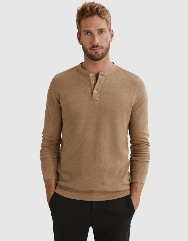 Country Road Long Sleeve Waffle Henley