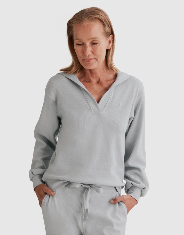 Country Road Waffle Lounge Hooded Knit