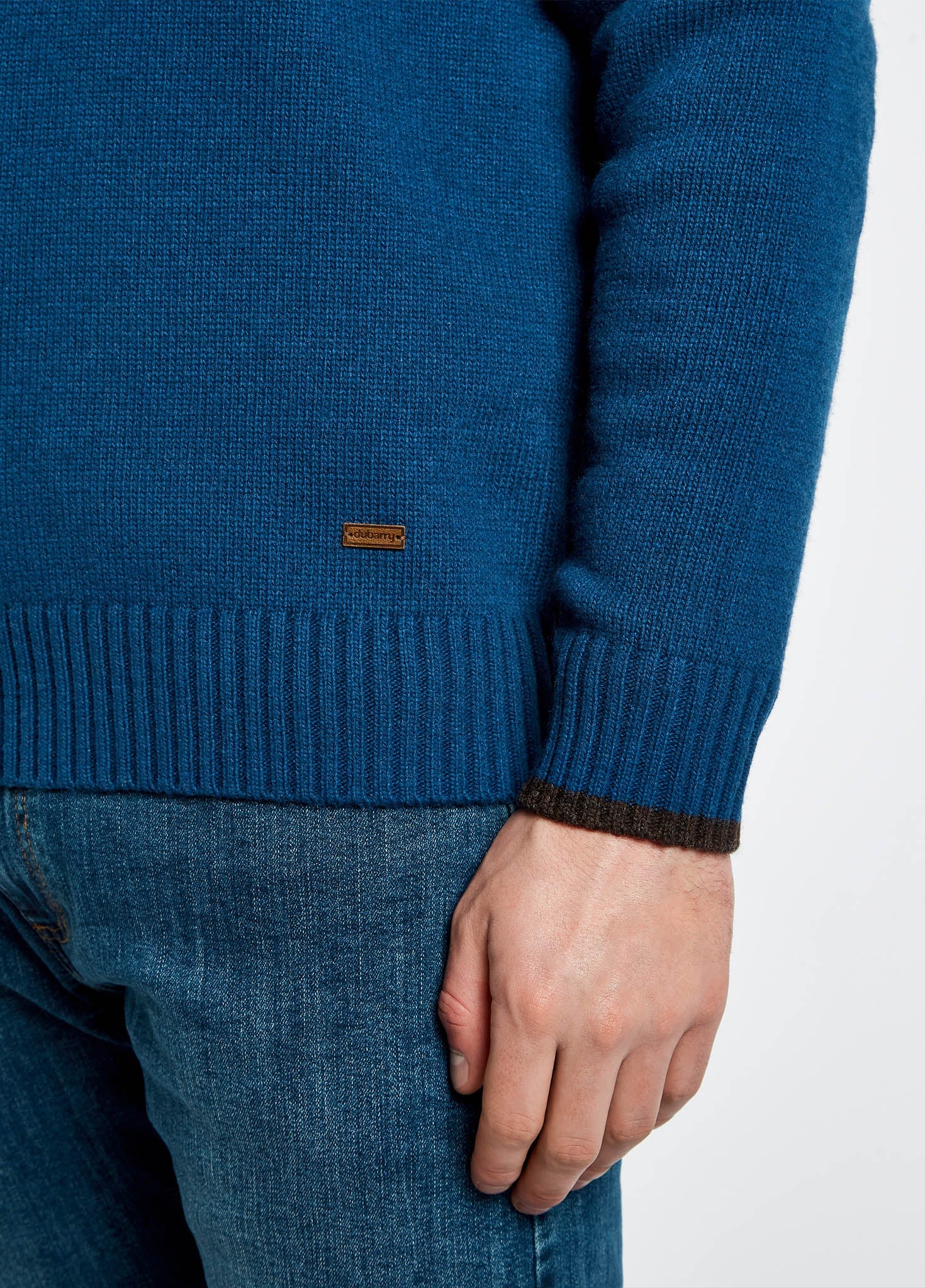 Parkplace Men's Button Neck Sweater - Peacock Blue