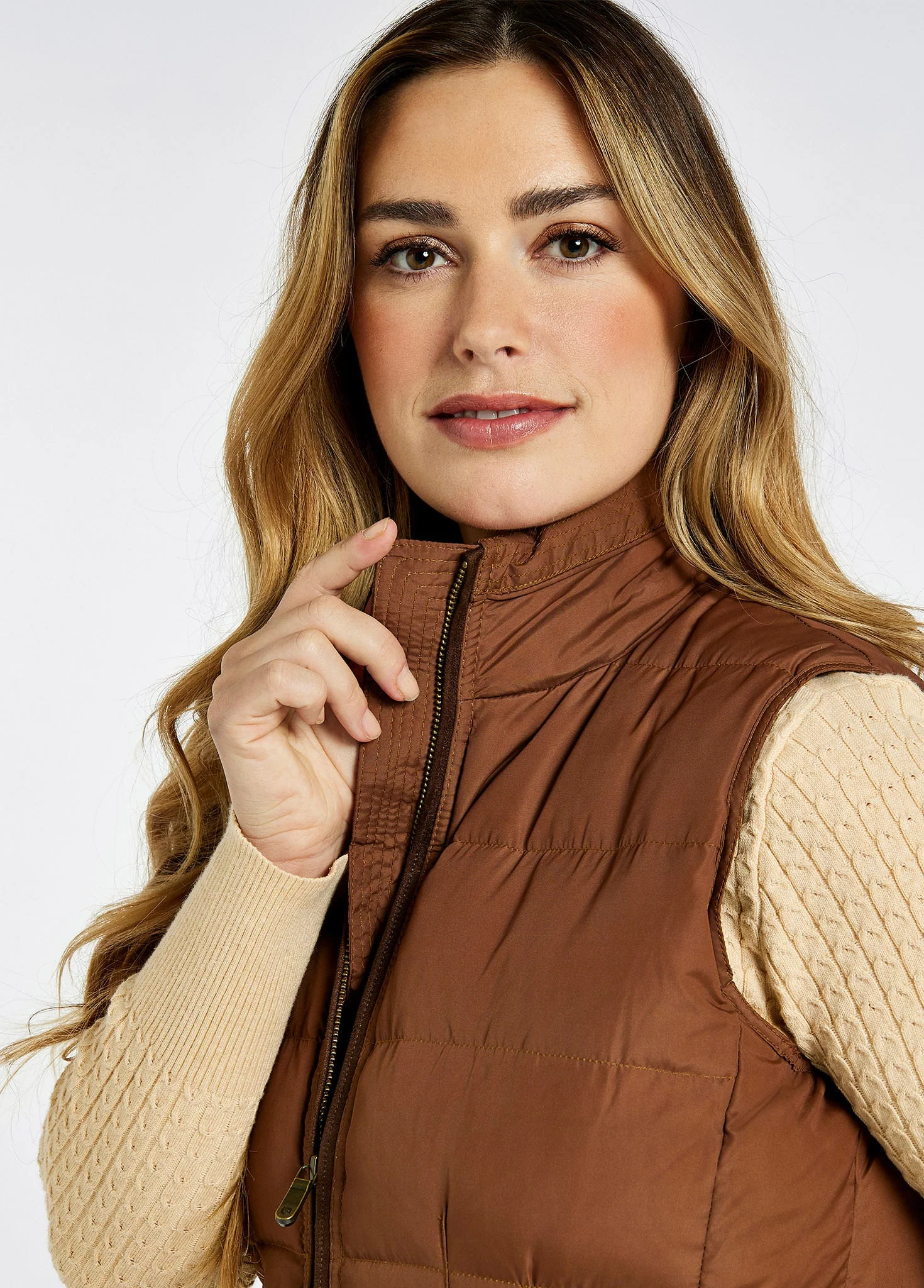 Spiddal Ladies' Quilted Vest - Walnut