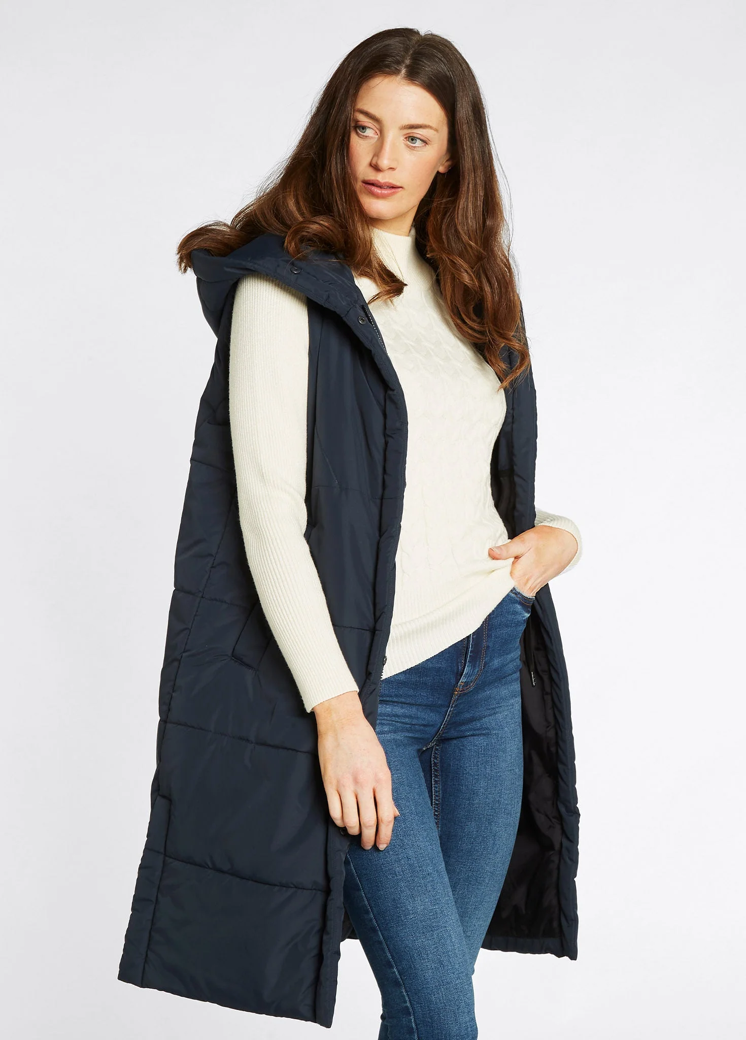 Ryan Women's Hooded Vest - Navy
