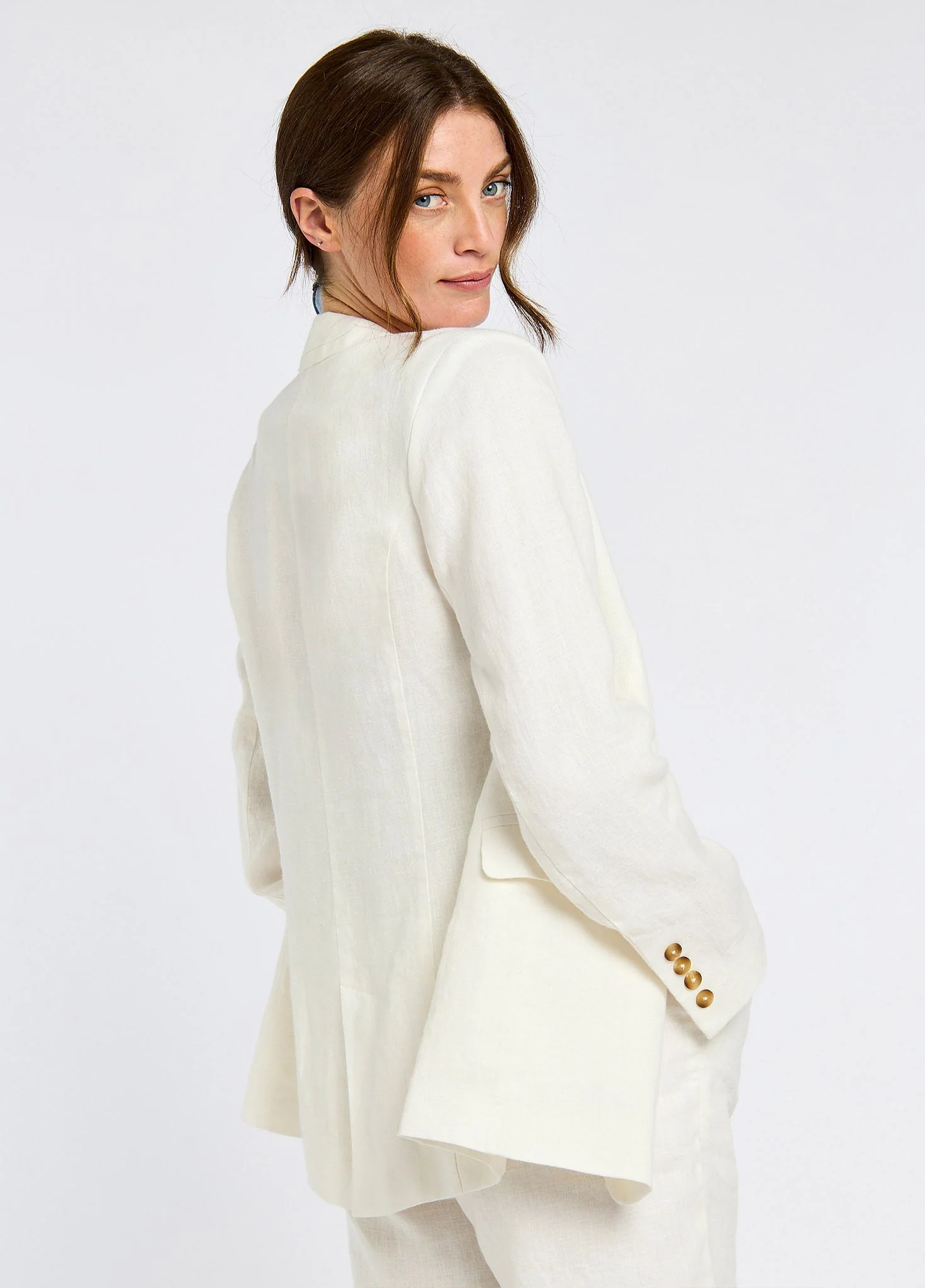 Avonlea Ladies' tailored linen jacket - White