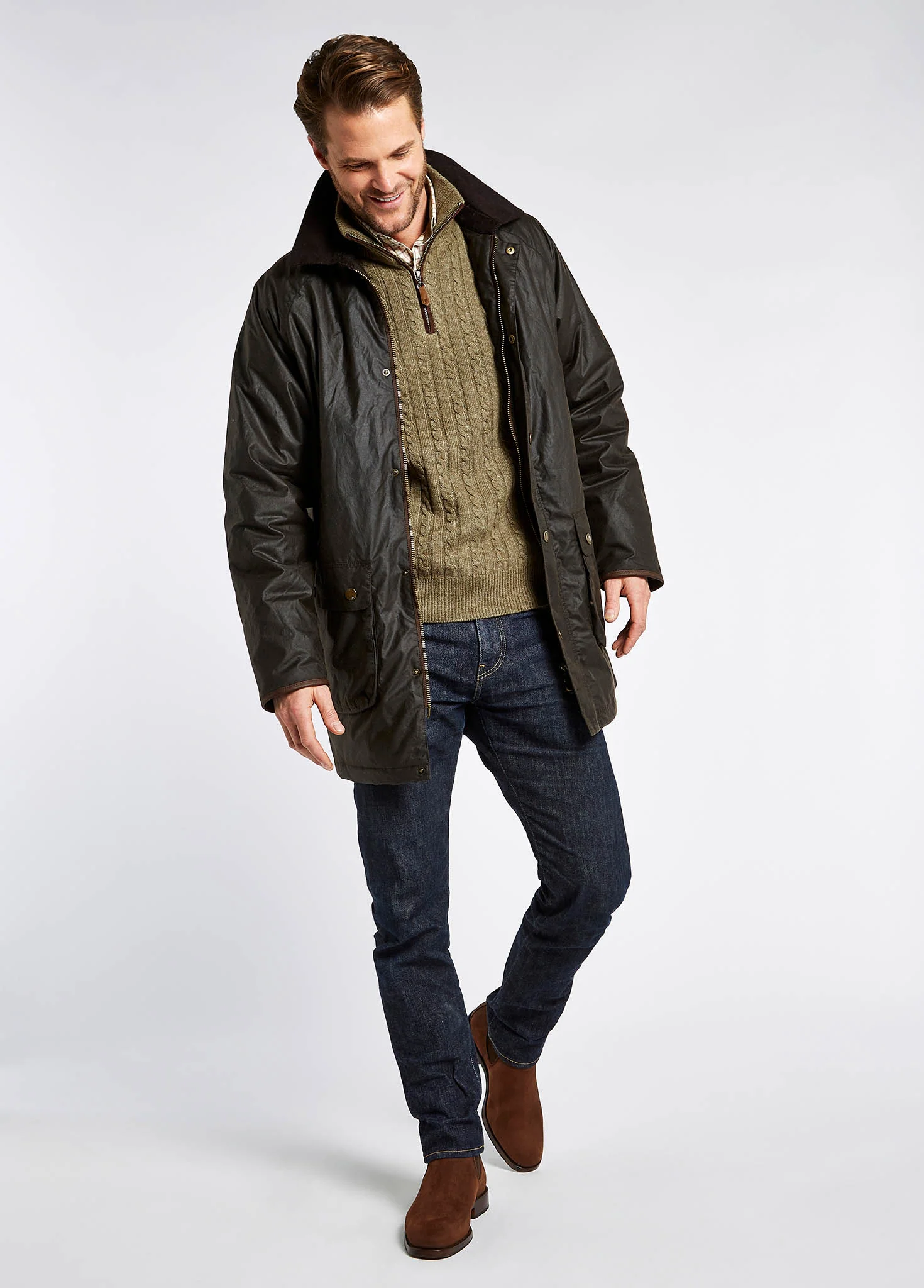 Brunswick Mens Waxed Cotton Jacket - Verdigris