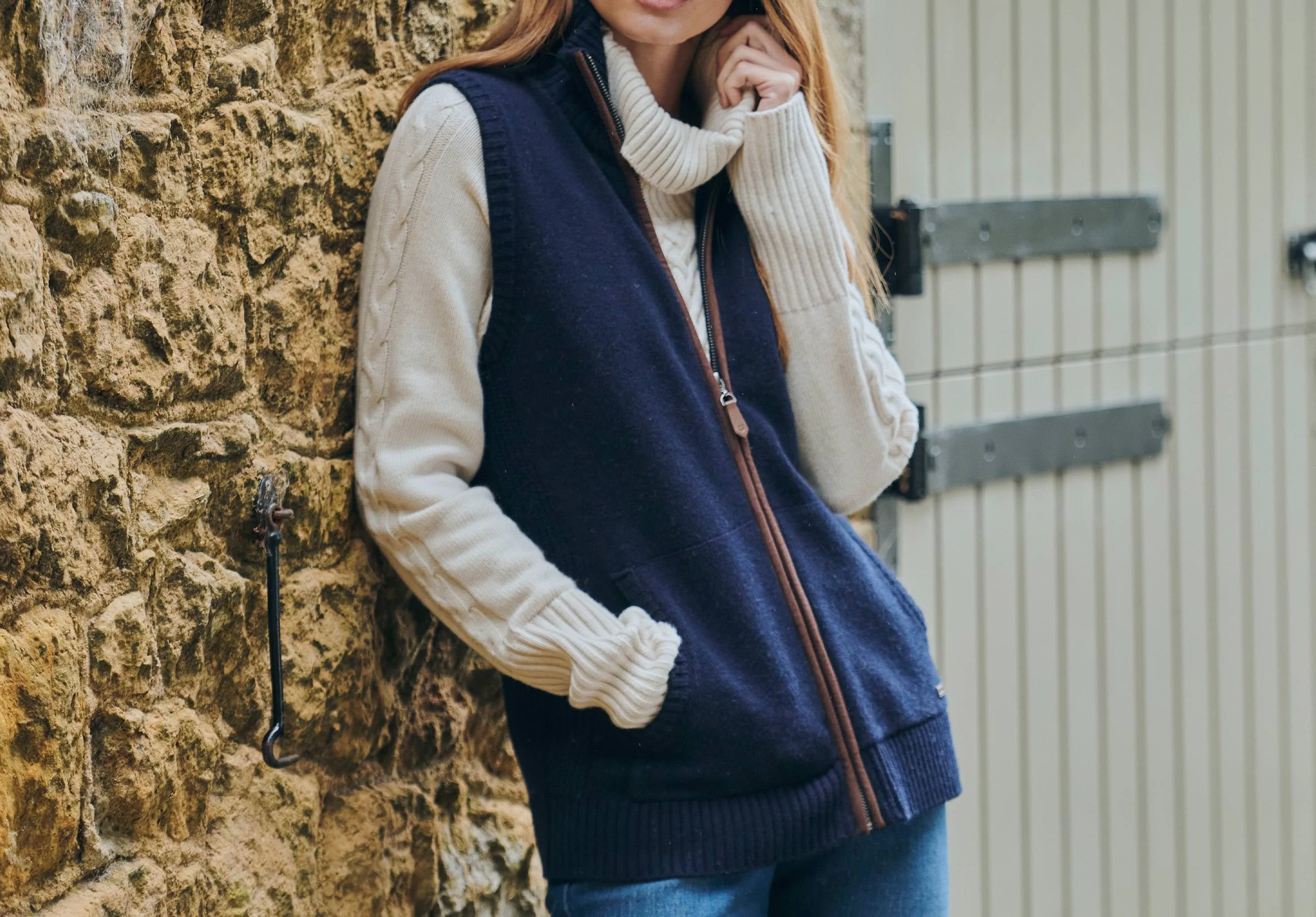 Sheedy Full Zip Sweater Vest - Navy