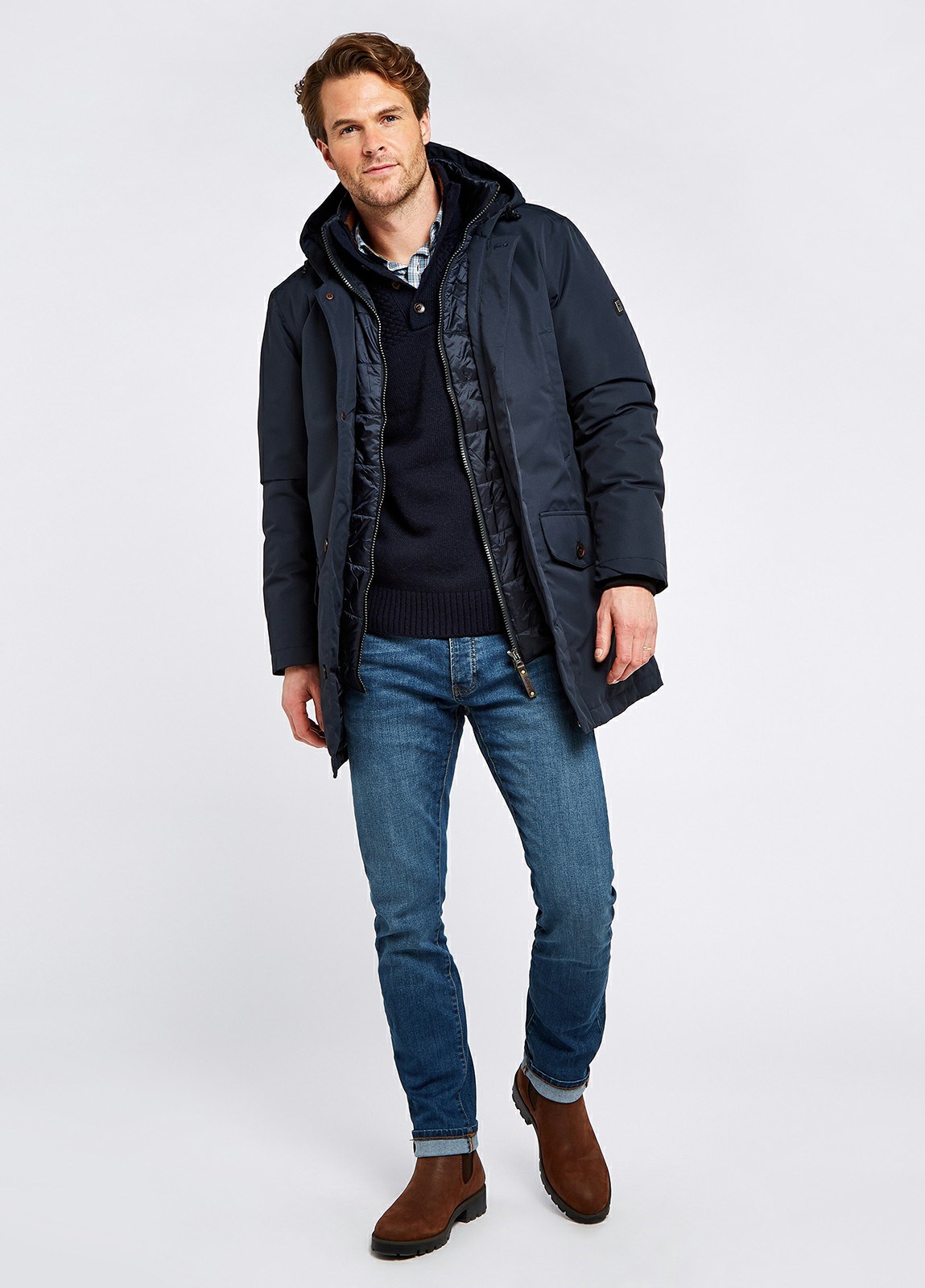 Dubarry Urlingford Down Parka Men's Jackets Navy