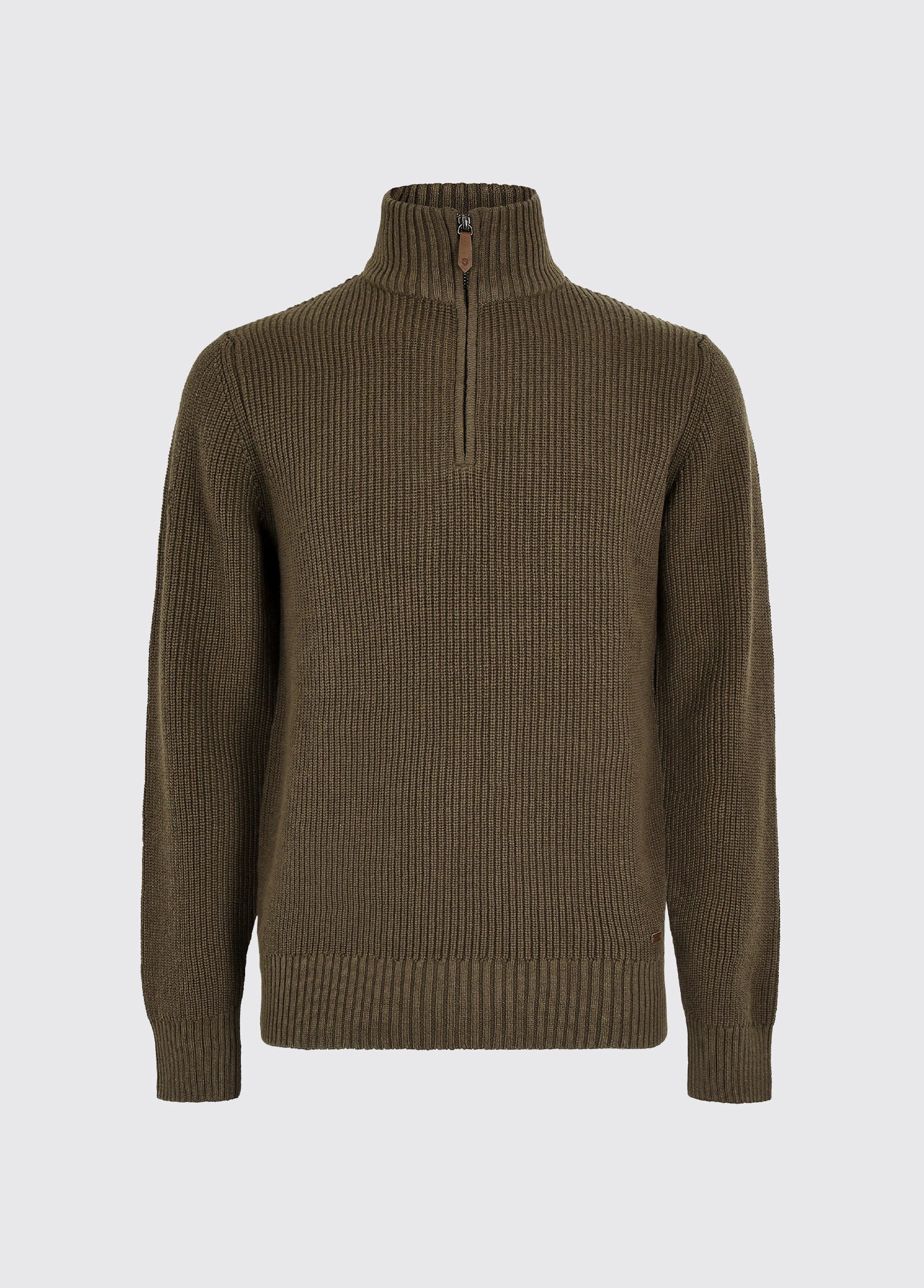Portmarnock Men's fisherman zip neck - Kelp