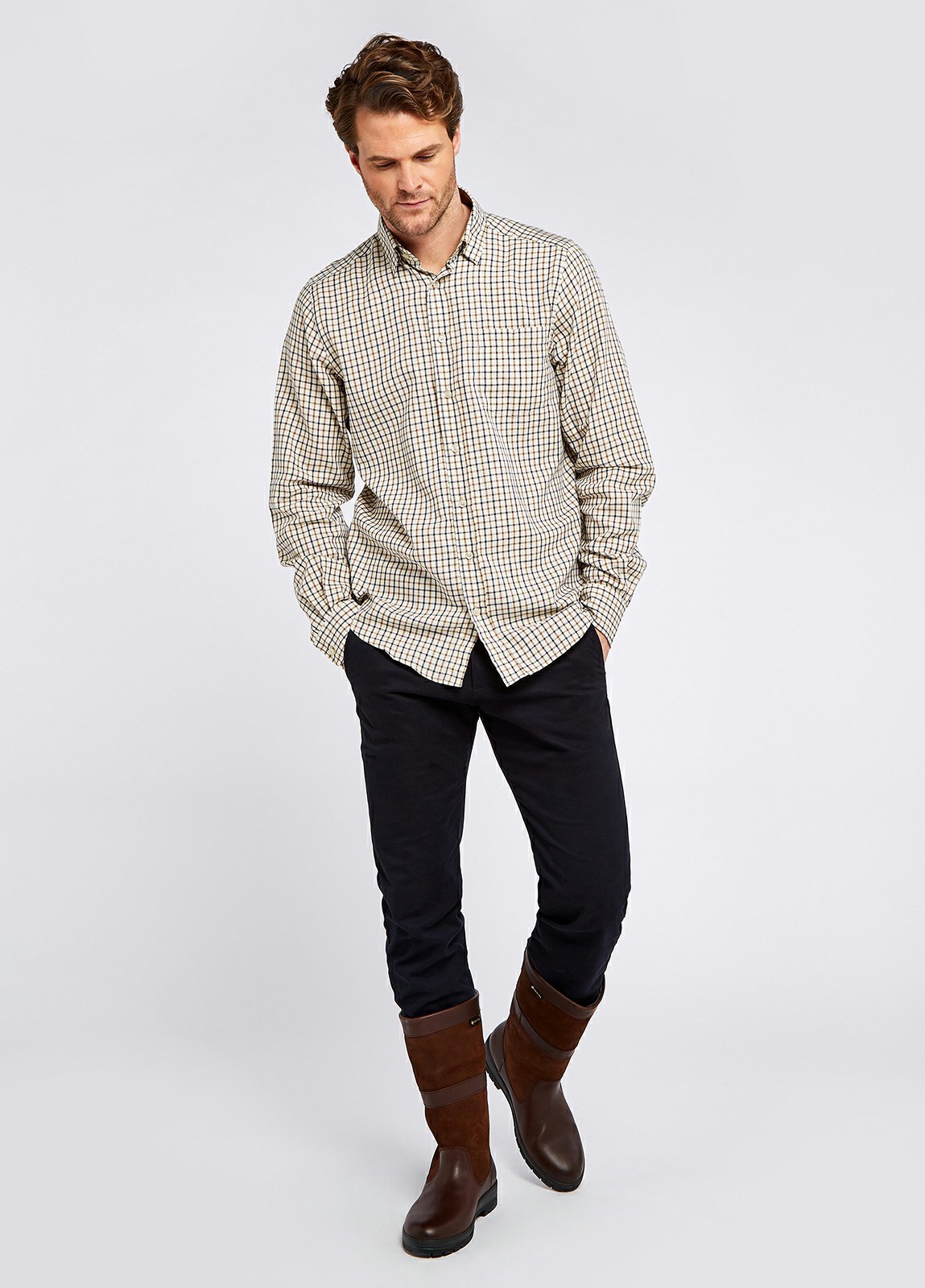 Dubarry Connell Tattersall Check Men's Shirts Gold