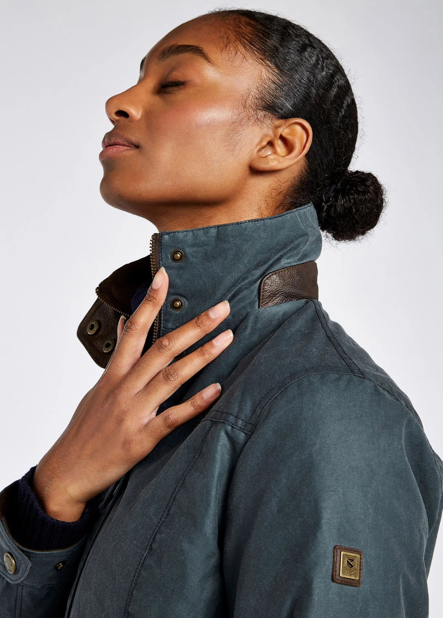 Mountrath Ladies Waxed Cotton Jacket - Dark Pebble