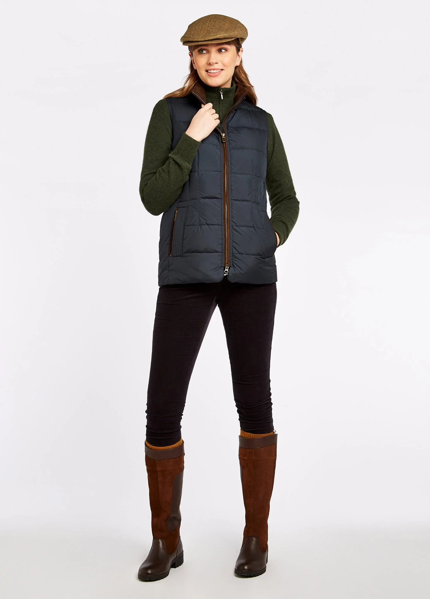 Spiddal Ladies' Quilted Vest - Navy/Multi