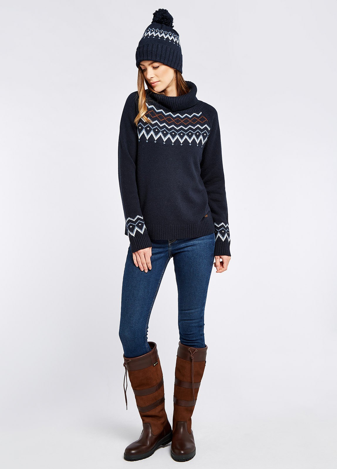 Dubarry Riverstown Fair Isle Sweater Women's Knitwear Navy