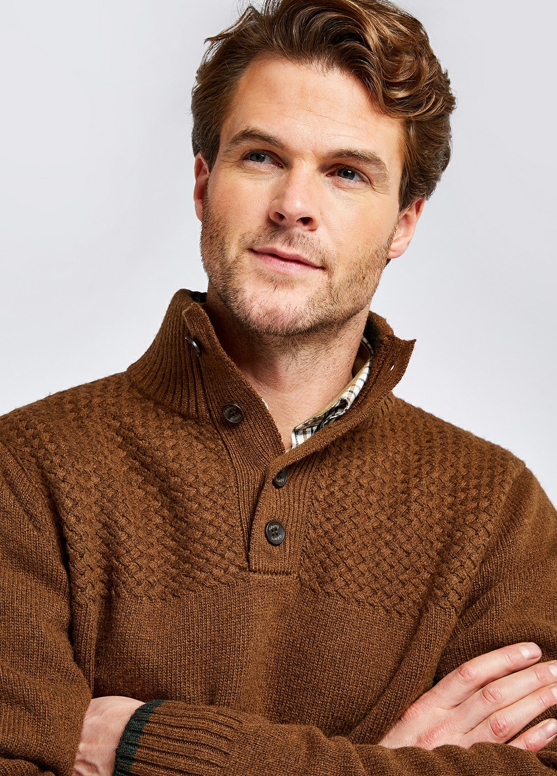 Dubarry Roundwood Knitted Sweater Men's Knitwear Brown