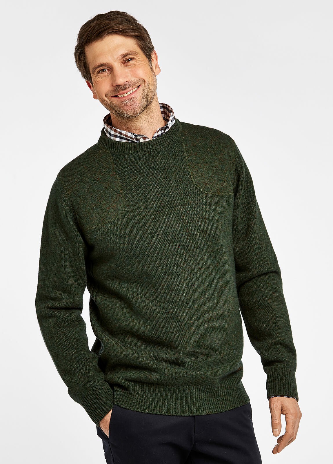 Dubarry Nolan Crew Neck Knitted Sweater Men's Knitwear Olive