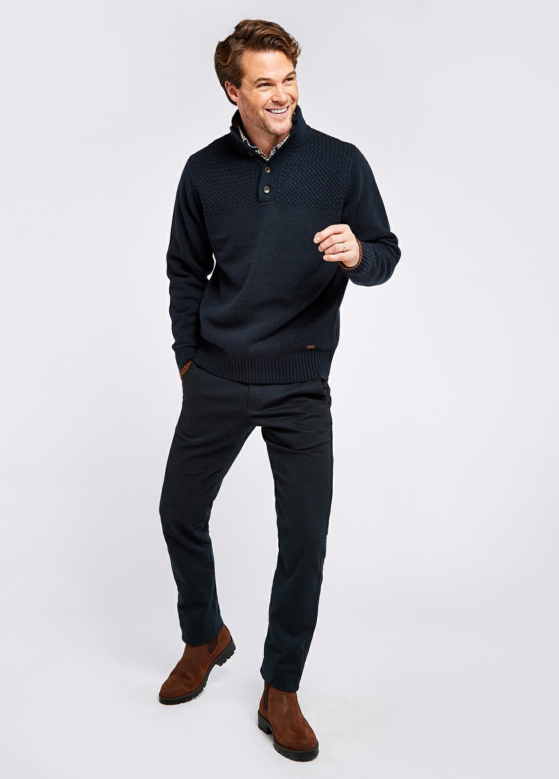 Dubarry Roundwood Knitted Sweater Men's Knitwear Navy