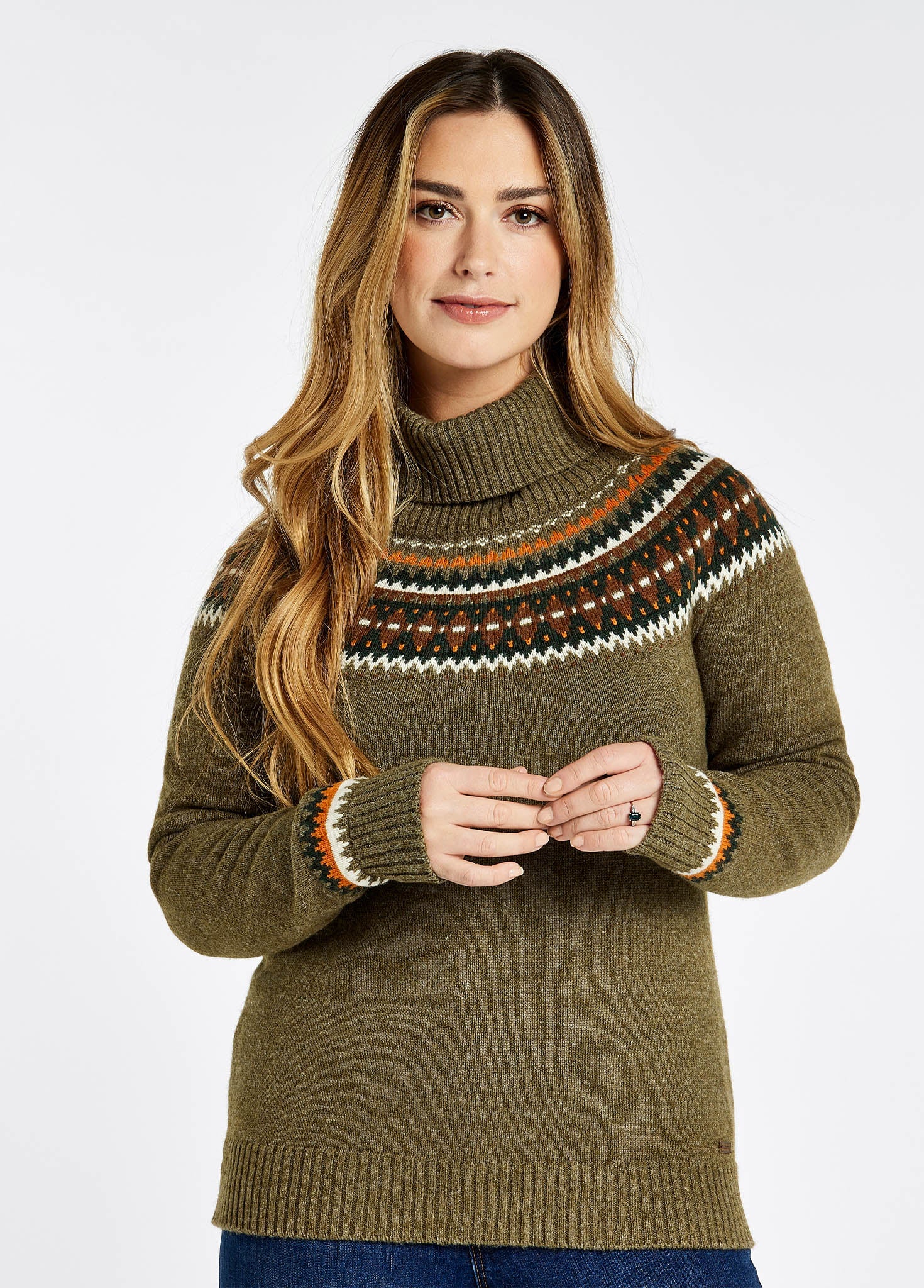Riverdale Fair Isle Sweater - Dusky Green