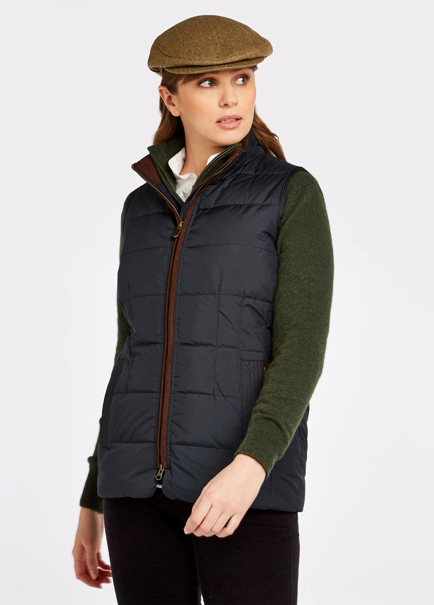 Spiddal Ladies' Quilted Vest - Navy/Multi