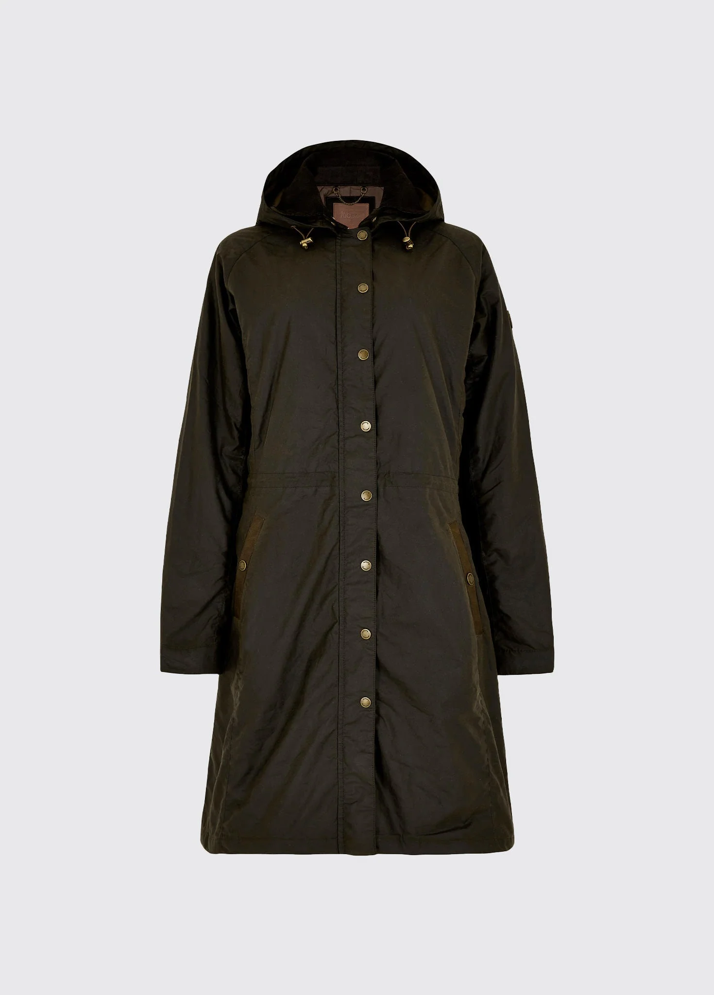 Redington Ladies' Long Waxed Cotton Coat - Verdigris