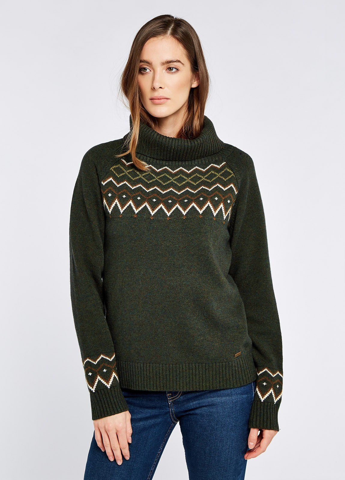 Dubarry Riverstown Fair Isle Sweater Women's Knitwear Olive