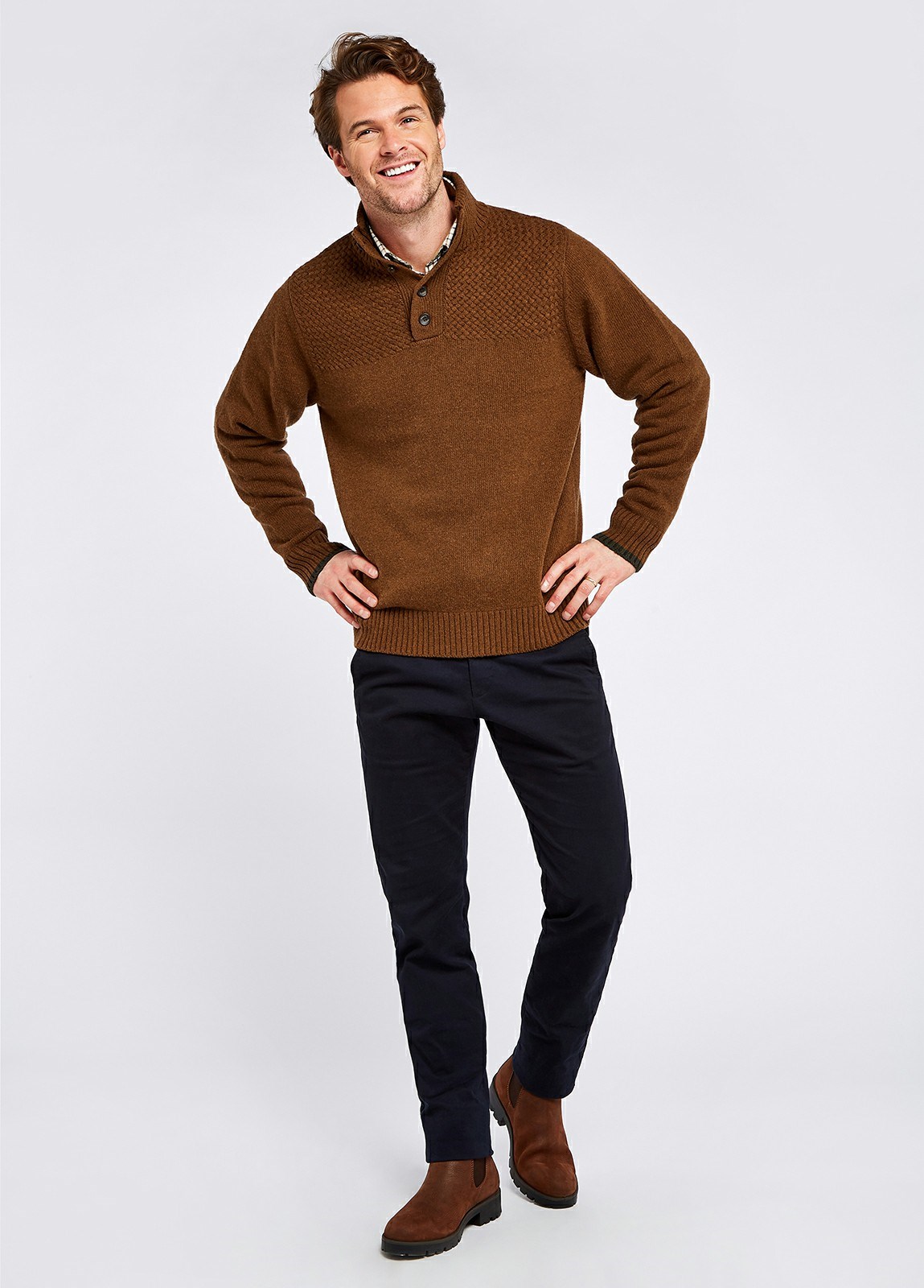 Dubarry Roundwood Knitted Sweater Men's Knitwear Brown