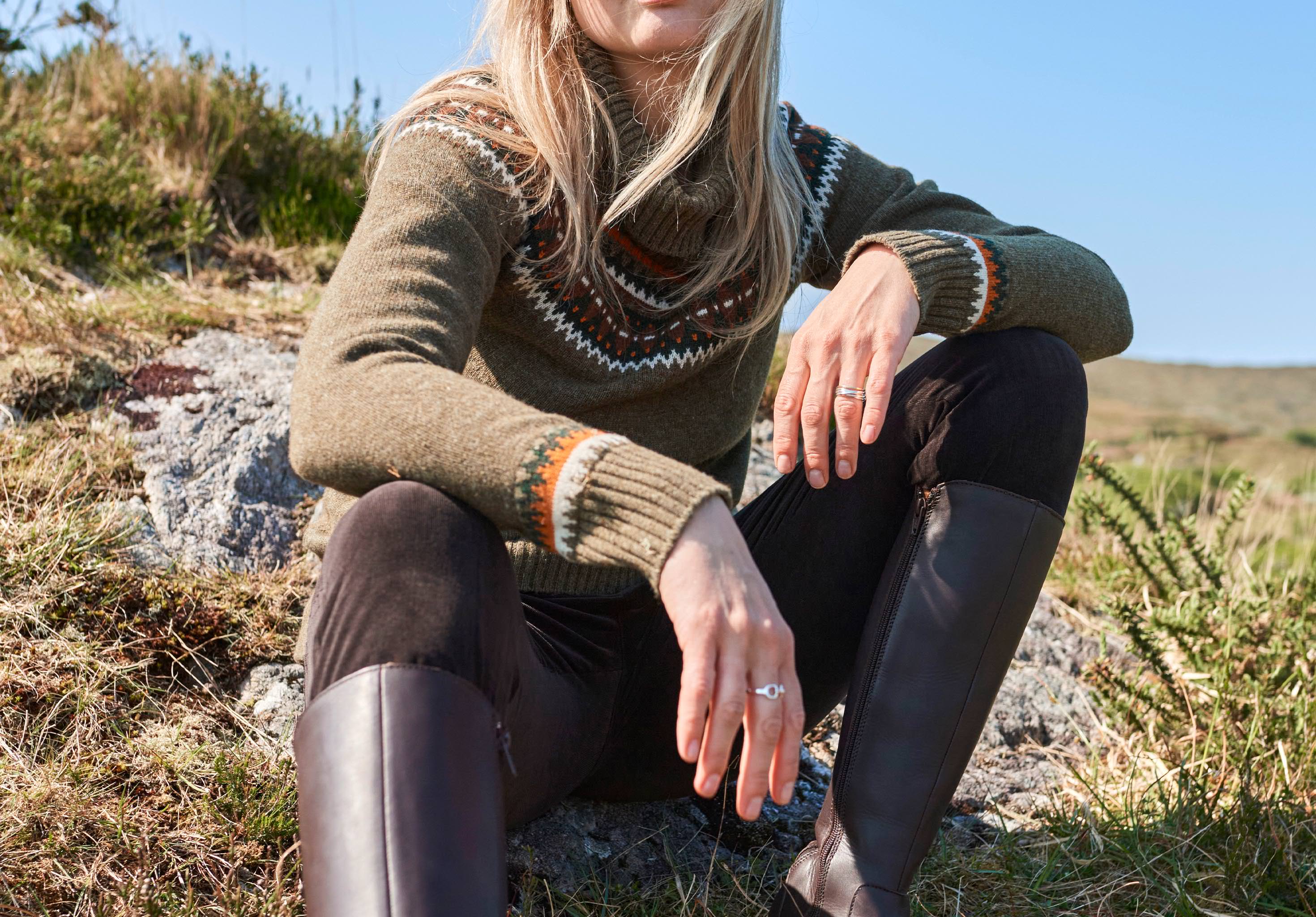 Riverdale Fair Isle Sweater - Dusky Green