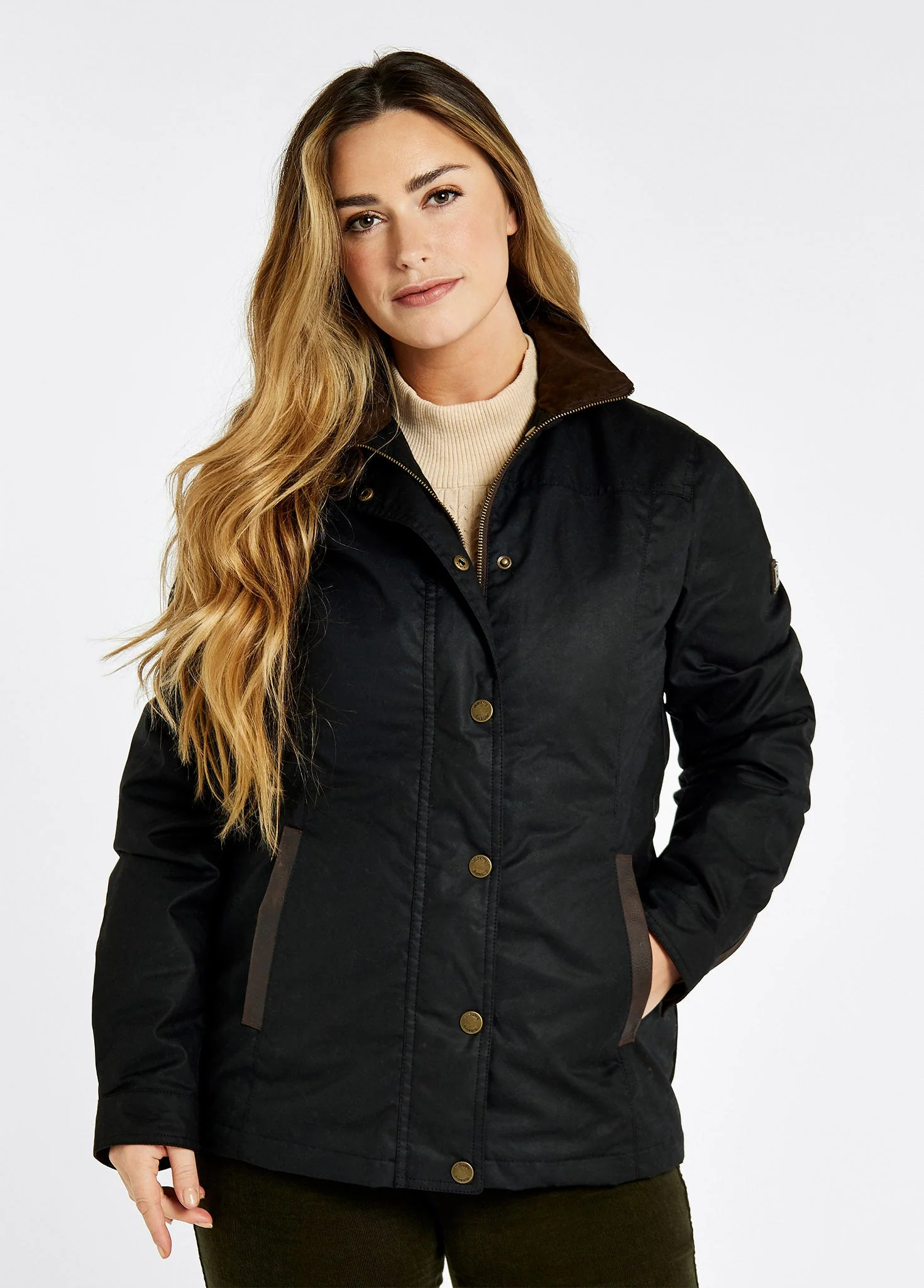 Mountrath Ladies Waxed Cotton Jacket - Black