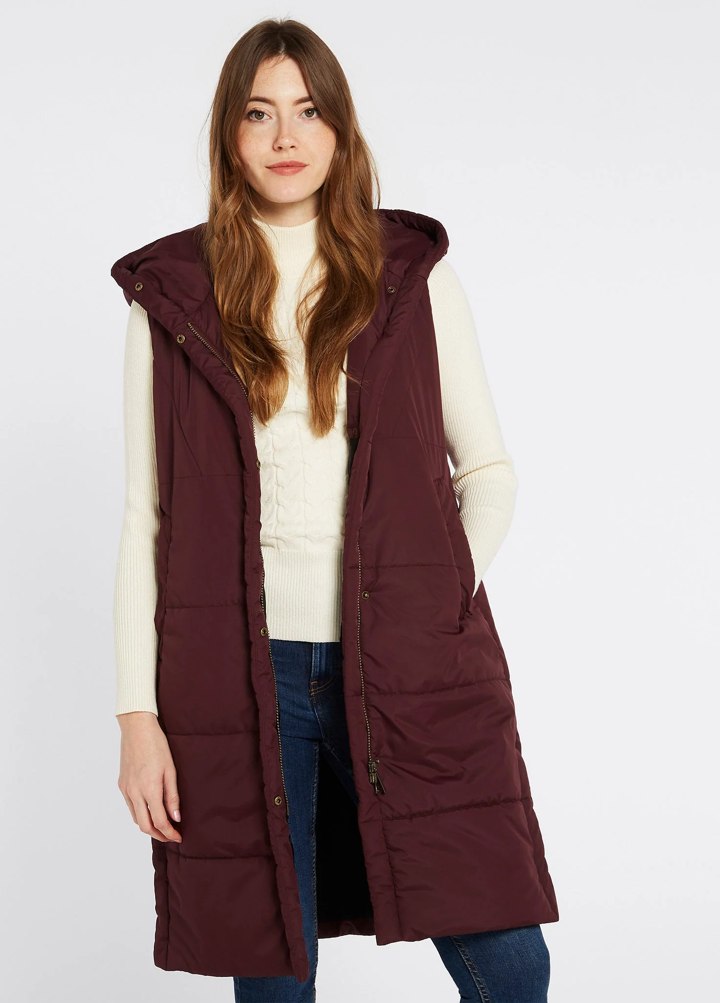 Ryan Women's Hooded Vest - Ox Blood